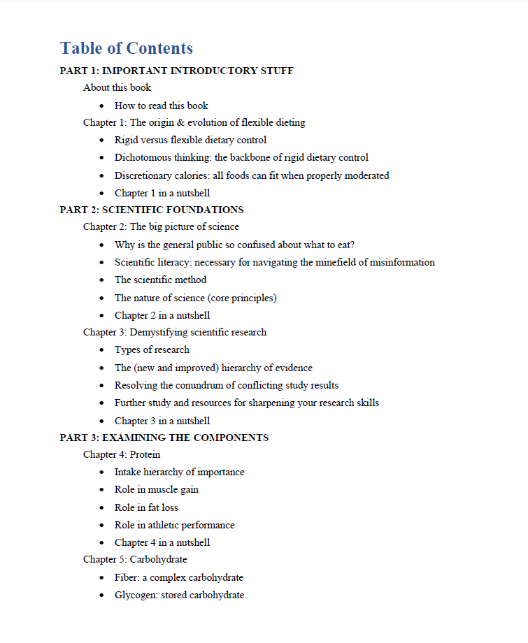 Flexible Dieting TOC1